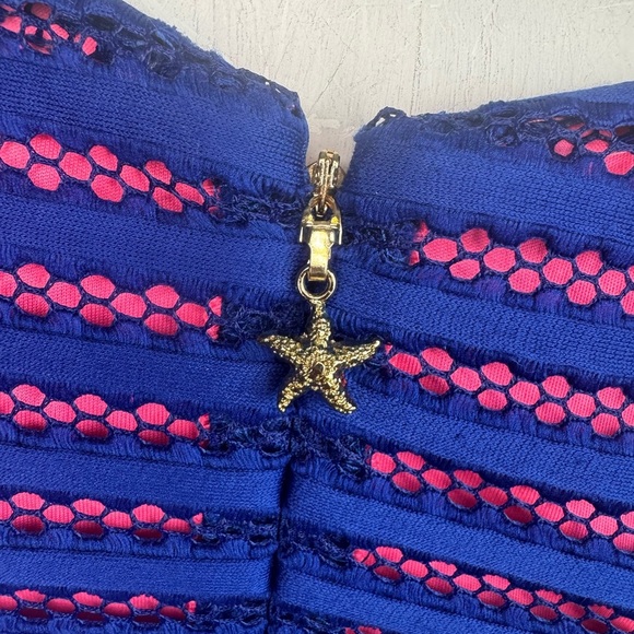 LILLY PULITZER Megyn Fit & Flare Dress In Blue/pink Size Large. - Picture 9 of 13